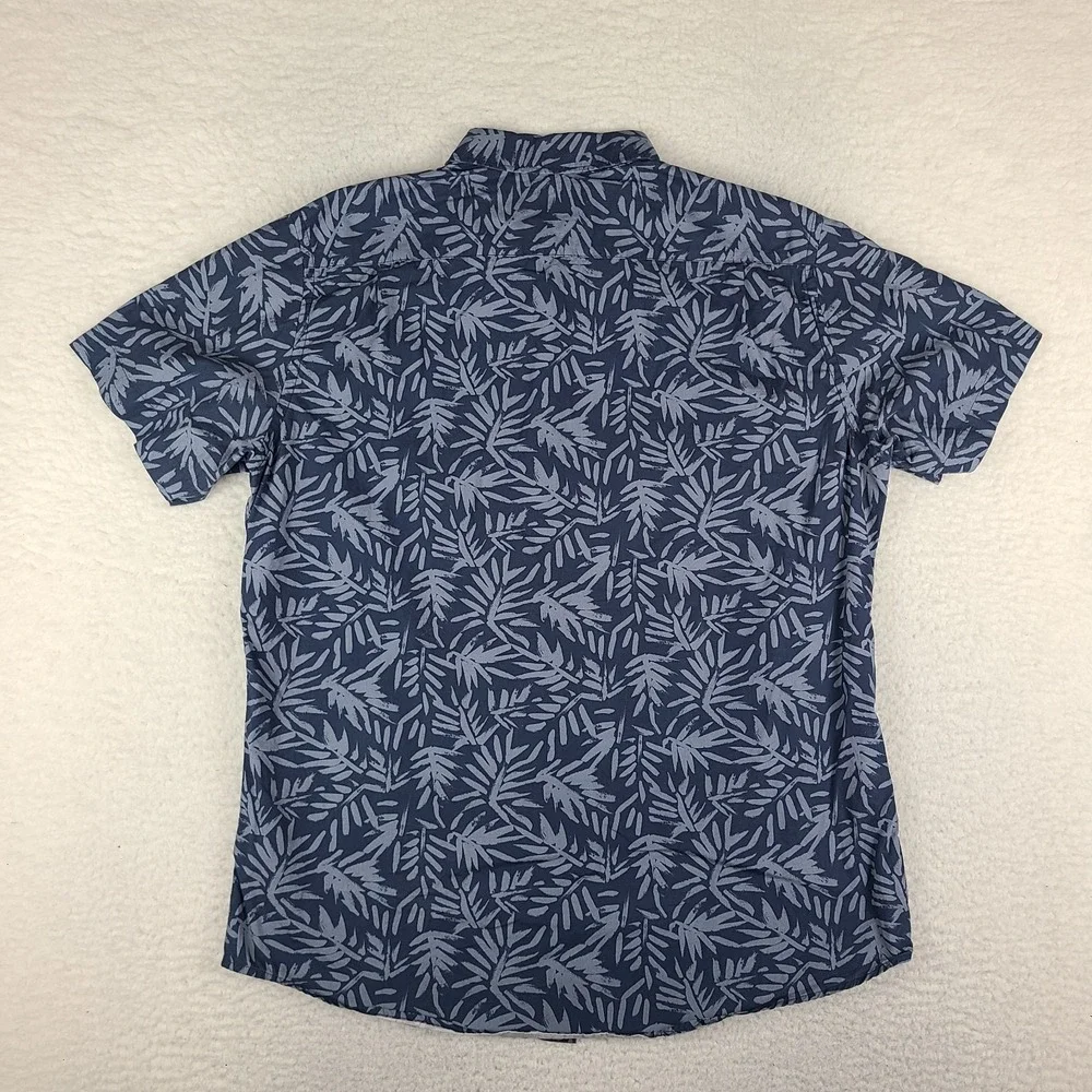 Rodd & Gunn Shirt Mens XL Blue Sports Fit Preppy Hawaiian Button Up Short Sleeve
